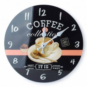 zegar szklany Coffe kawa