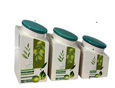 Pojemniki ceramiczne kaskada oliwka