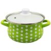 Zielony garnek w grochy, groszki. 4,80l