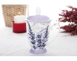 Porcelanowy kubek z zaparzaczem Lawenda