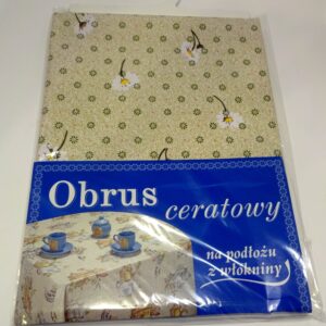 Obrus ceratowy na podłożu z włókniny. Stokrotki