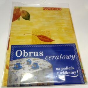 Obrus ceratowy na podłożu z włókniny. Liście