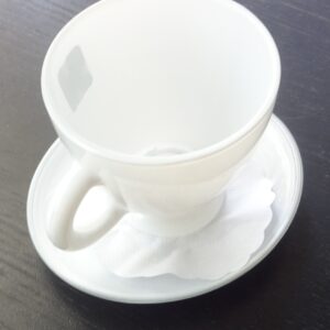 Czerwona Filiżanka do Kawy ze spodeczkiem 230 ml Biała