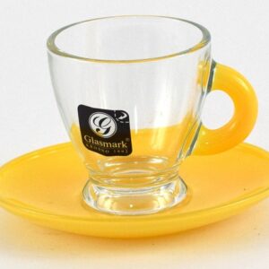 ŻÓłta Filiżanka do espresso ze spodeczkiem