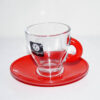 Różowa Filiżanka do espresso ze spodeczkiem