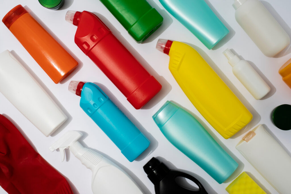 still life cleaning products