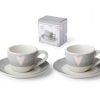 Komplet 2 filiżanek 90ml + spodki z sercem AMELIE espresso 2 serce