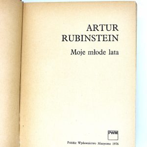 Artur Rubinstein "Moje młode lata" wyd 1976 5 rub srodek