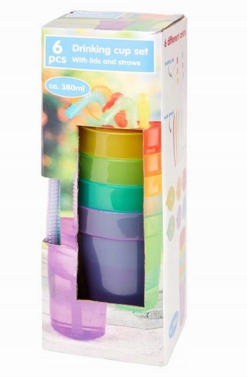 Kubki ze słomką 6 sztuk 18 części 380ml 2 Kubki ze słomką 6 sztuk 18 części 380ml - obrazek 2