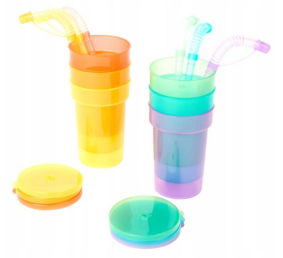 Kubki ze słomką 6 sztuk 18 części 380ml 1 Kubki ze słomką 6 sztuk 18 części 380ml