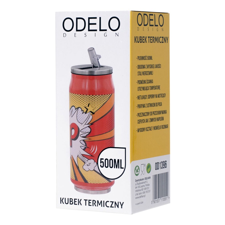 Puszka kubek term. 500ml Czerwony "Pop" 2 Puszka kubek term. 500ml Czerwony "Pop" - obrazek 2