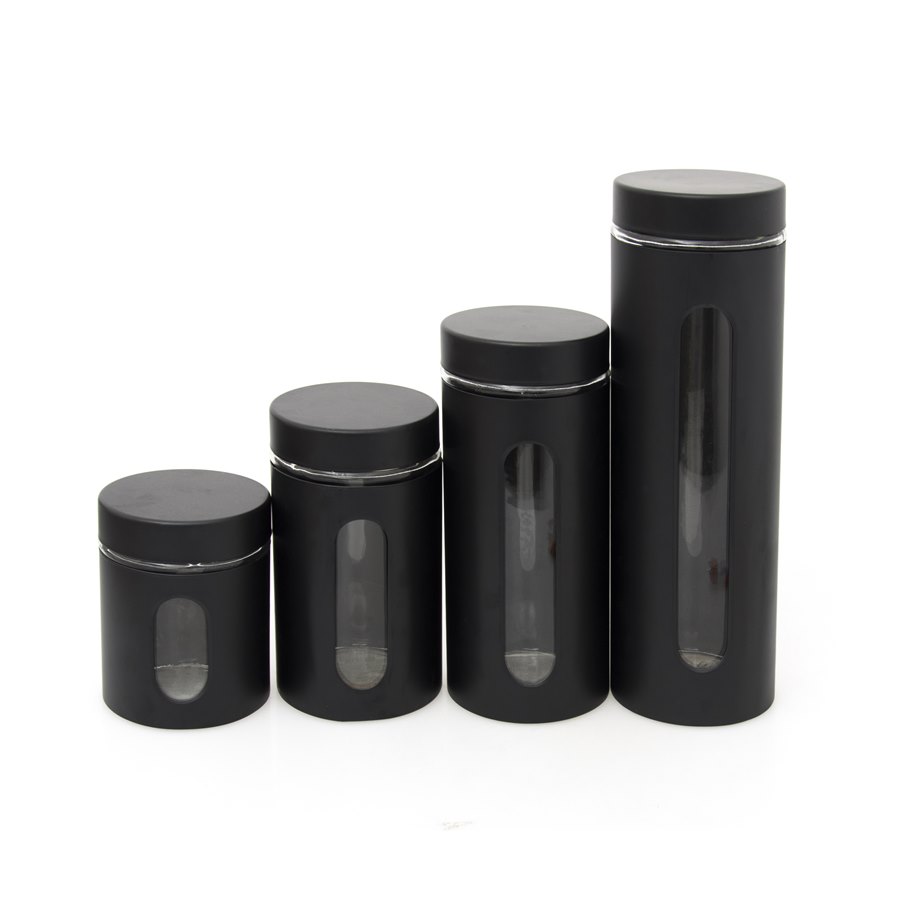 JORIS BLACK Słoik szkl. z met. pokr. 1770ml 2 JORIS BLACK Słoik szkl. z met. pokr. 1770ml - obrazek 2