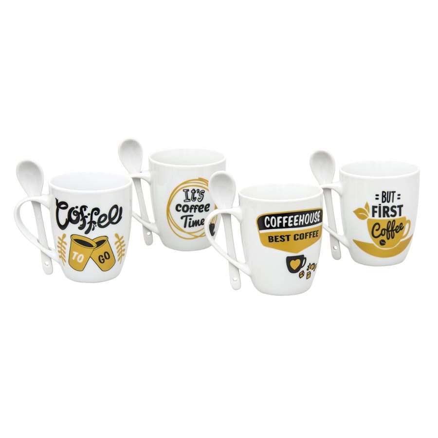 Kubek porcelanowy z łyżeczką ROSLI 320ml 1 Kubek porcelanowy z łyżeczką ROSLI 320ml