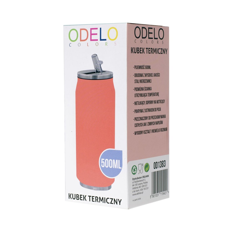Puszka kubek term. 500ml Łososiowy 2 Puszka kubek term. 500ml Łososiowy - obrazek 2