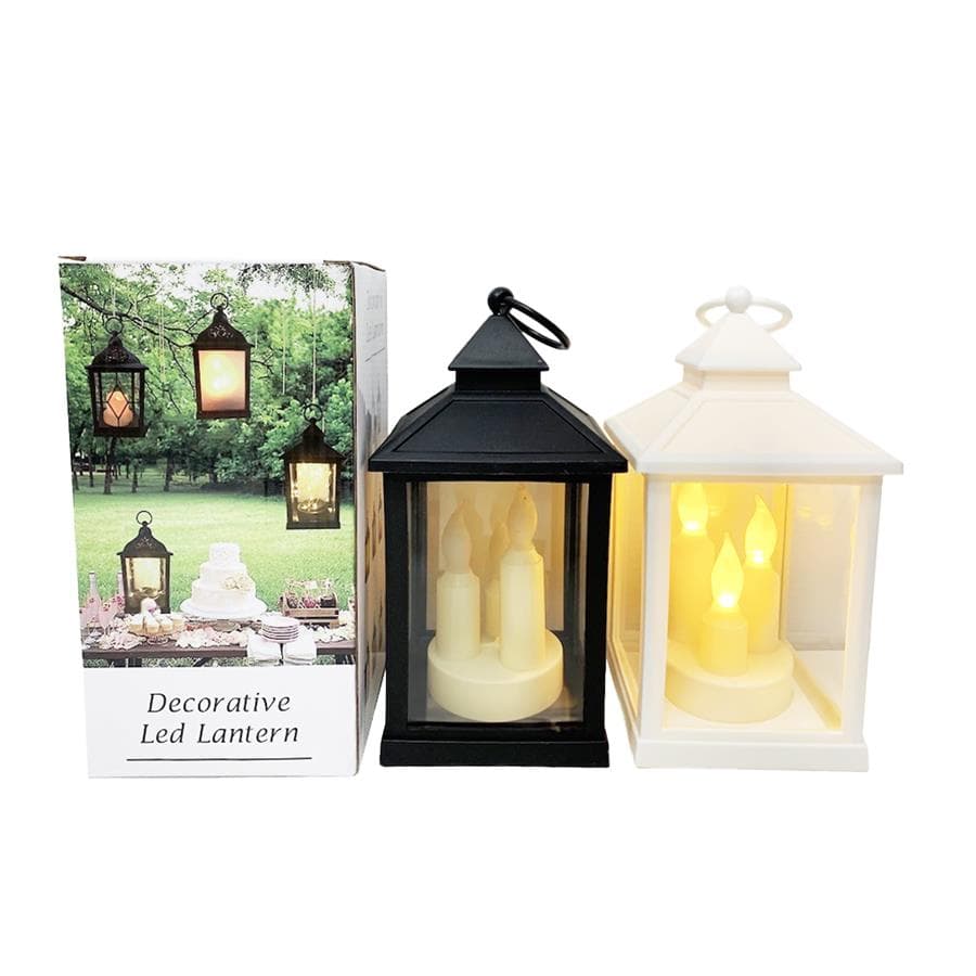 Lampion z świecą LED 20x10cm czarny 1 Lampion z świecą LED 20x10cm czarny