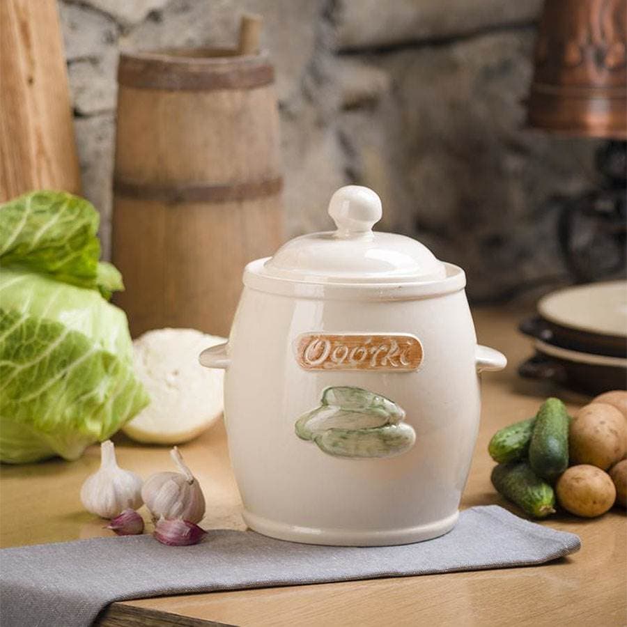 Beczka na ogórki hermetyczna kremowa 5L 3 Beczka na ogórki hermetyczna kremowa 5L - obrazek 3