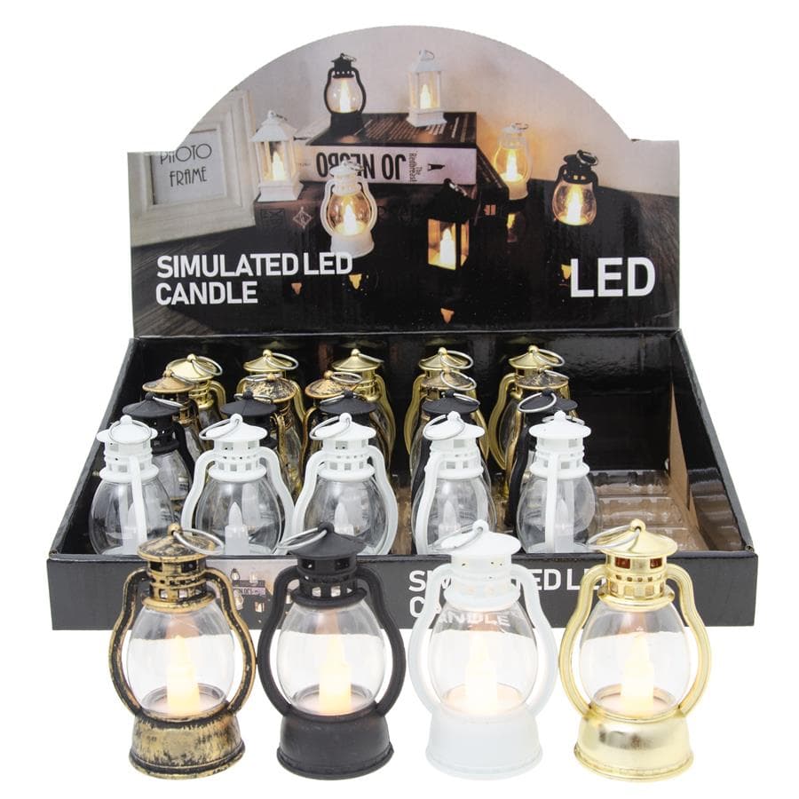 Lampion z świecą LED mix kol.4,5x9,5cm 1 Lampion z świecą LED mix kol.4,5x9,5cm