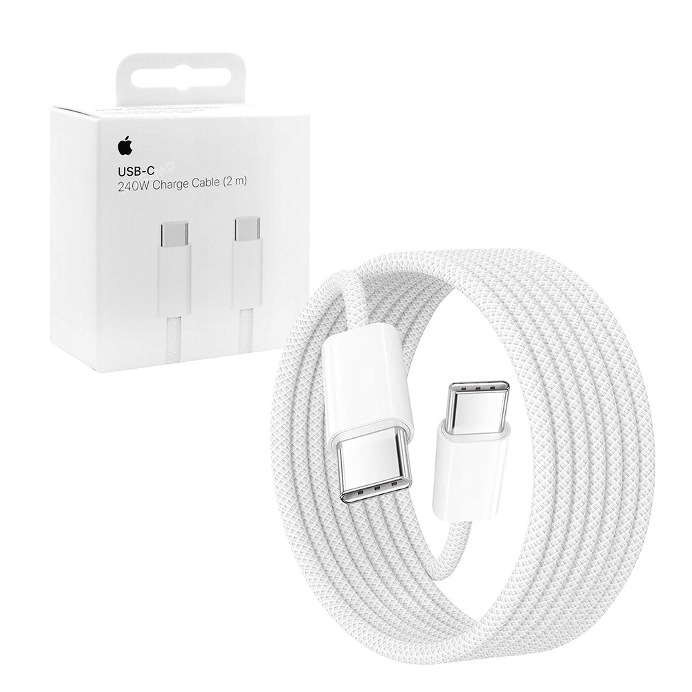 APPLE KABEL TYP-C -TYP-C 2M 240W DO IPHONE 15 BIAŁY OPLOT BOX 1 APPLE KABEL TYP-C -TYP-C 2M 240W DO IPHONE 15 BIAŁY OPLOT BOX