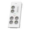 PRZEDŁUŻACZ SIECIOWY PHILIPS LISTWA ZASILAJĄCA BIAŁA 6 GNIAZDA SCHUKO + 5 USB 2M SPN7060WA/58 5 zdj 4895229118430