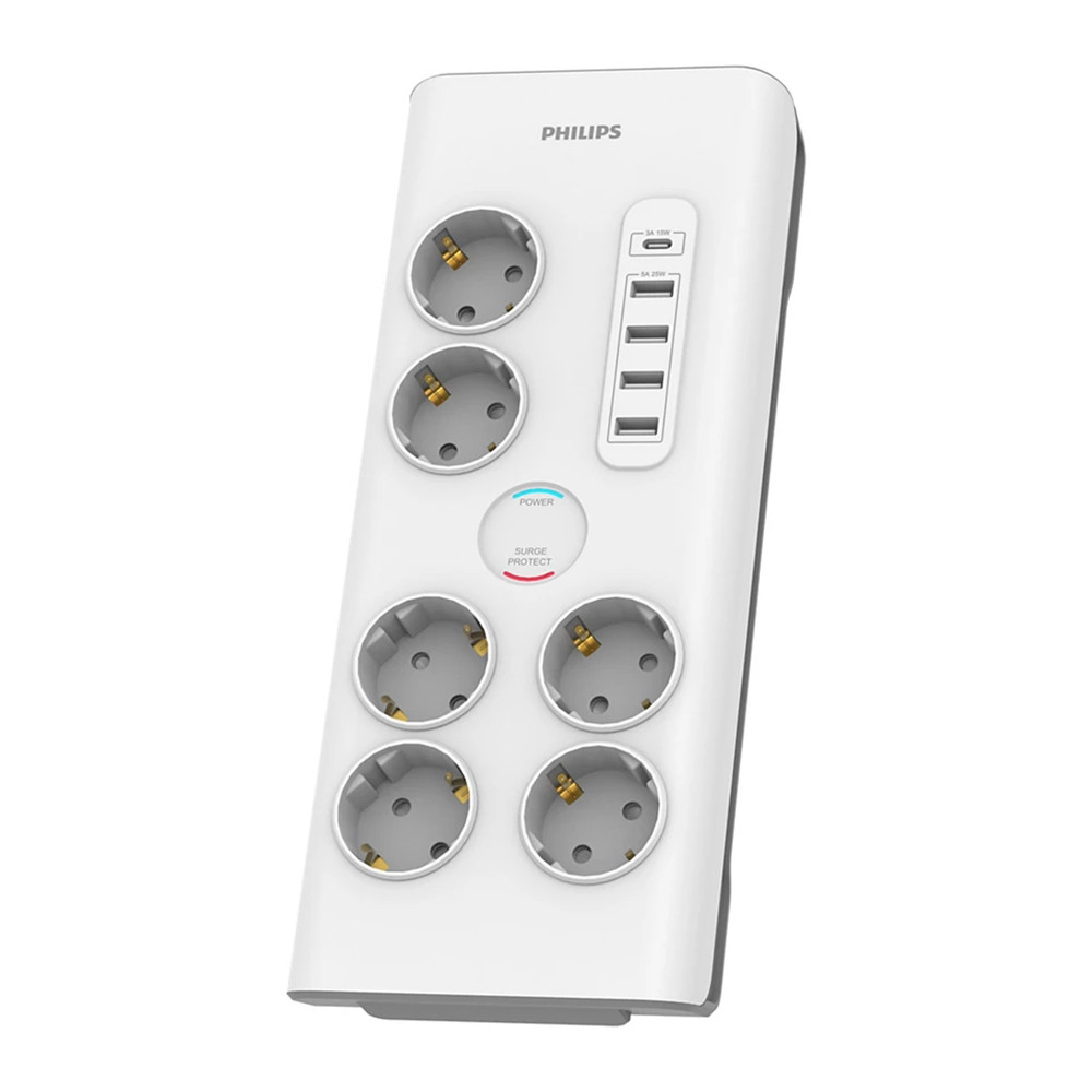 PRZEDŁUŻACZ SIECIOWY PHILIPS LISTWA ZASILAJĄCA BIAŁA 6 GNIAZDA SCHUKO + 5 USB 2M SPN7060WA/58 1 PRZEDŁUŻACZ SIECIOWY PHILIPS LISTWA ZASILAJĄCA BIAŁA 6 GNIAZDA SCHUKO + 5 USB 2M SPN7060WA/58