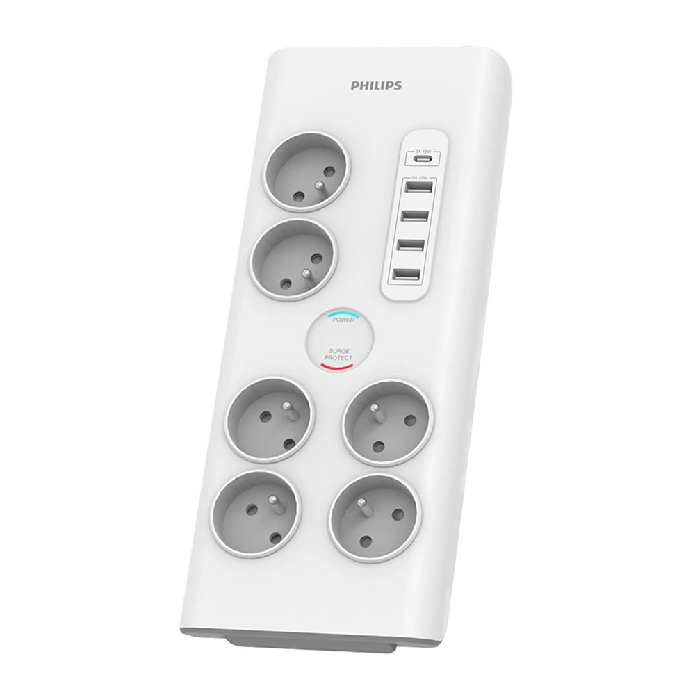 PRZEDŁUŻACZ SIECIOWY PHILIPS LISTWA ZASILAJĄCA PRZEPIĘCIOWA 6 GNIAZD + 5 USB 2M BIAŁA 16A SPN7060WA 2 PRZEDŁUŻACZ SIECIOWY PHILIPS LISTWA ZASILAJĄCA PRZEPIĘCIOWA 6 GNIAZD + 5 USB 2M BIAŁA 16A SPN7060WA - obrazek 2