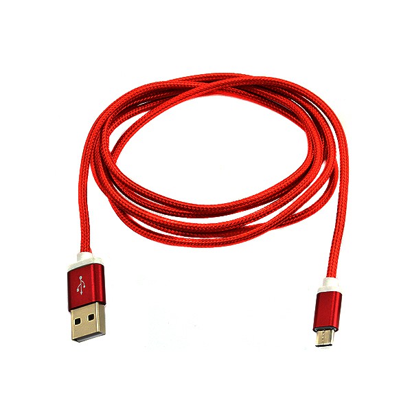 ECONOMY KABEL USB MICRO NYLON CZERWONY 1,5m RED 2 ECONOMY KABEL USB MICRO NYLON CZERWONY 1,5m RED - obrazek 2