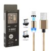 ECOBOX KABEL USB 3W1 MAGNETYCZNY 360 ZŁOTY IPHONE MICRO TYP-C IPHONE 8 zdj 5902012965016