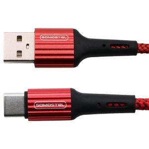KABEL USB TYP-C 3.6A SOMOSTEL CZERWONY 3600mAh QUICK CHARGER QC 3.0 1M POWERLINE SMS-BW06 IPHONE 15 IPHONE15 5 zdj 5902012966730 2