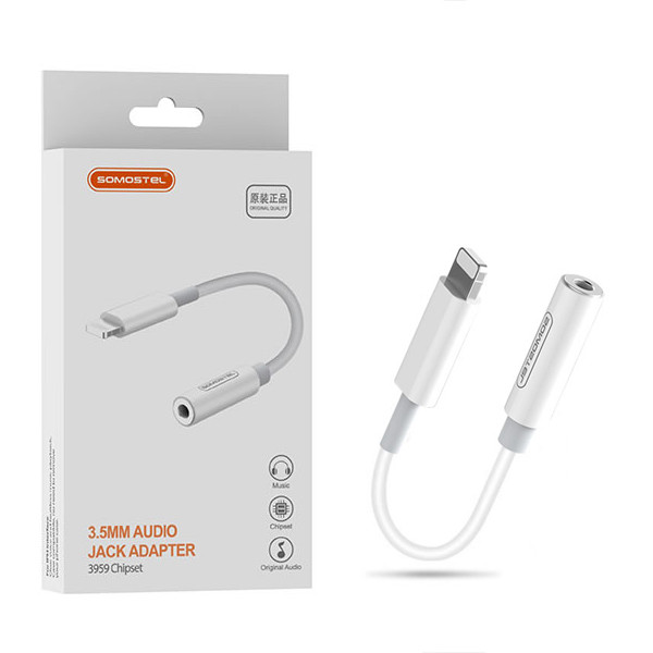 ADAPTER HF IPHONE SOMOSTEL BIAŁY SMS-BZ01 AUDIO JACK 3959 CHIPSET 1 ADAPTER HF IPHONE SOMOSTEL BIAŁY SMS-BZ01 AUDIO JACK 3959 CHIPSET