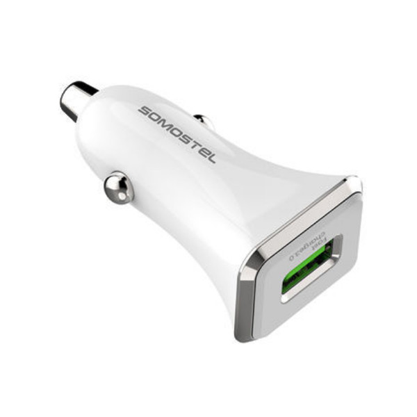 ŁADOWARKA SAMOCHODOWA 3A + KABEL IPHONE BIAŁA SOMOSTEL 3100mA SMS-A43 QUICK CHARGE QC 3.0 2 ŁADOWARKA SAMOCHODOWA 3A + KABEL IPHONE BIAŁA SOMOSTEL 3100mA SMS-A43 QUICK CHARGE QC 3.0 - obrazek 2