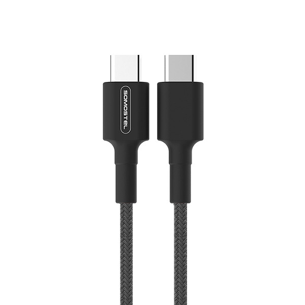 KABEL TYP-C DO TYP-C PD 3.6A SOMOSTEL CZARNY 18W 1M POWER DELIVERY SMS-BW05 PD USB-C TYPC 2 KABEL TYP-C DO TYP-C PD 3.6A SOMOSTEL CZARNY 18W 1M POWER DELIVERY SMS-BW05 PD USB-C TYPC - obrazek 2