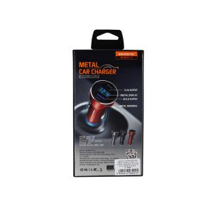 ŁADOWARKA SAMOCHODOWA 5A SZARY MIERNIK + KABEL TYP-C SOMOSTEL 30W 2XUSB DUAL SMS-A89 QUICK CHARGE QC 3.0 ALUMINIUM 9 zdj 5902012969915 4