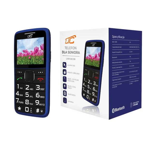 TELEFON GSM MOB20 TELEFON DLA SENIORA 2G/CAM/BT/900mAh NIEBIESKI LTC 1 TELEFON GSM MOB20 TELEFON DLA SENIORA 2G/CAM/BT/900mAh NIEBIESKI LTC
