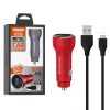 ŁADOWARKA SAMOCHODOWA 5A CZERWONY MIERNIK + KABEL IPHONE SOMOSTEL 30W 2XUSB DUAL SMS-A89 QUICK CHARGE QC 3.0 ALUMINIUM 4 zdj 5904238703373
