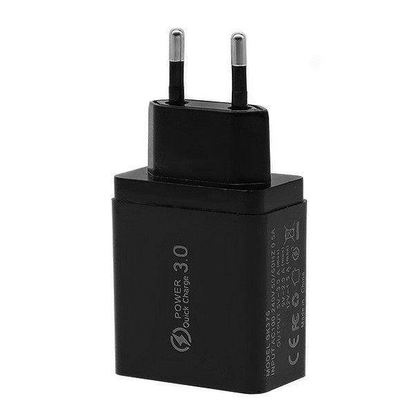 ECONOMY ŁADOWARKA SIECIOWA 3A CZARNA QUICK 3.0 FAST CHARGER 3100mA 4XUSB 25W 3 ECONOMY ŁADOWARKA SIECIOWA 3A CZARNA QUICK 3.0 FAST CHARGER 3100mA 4XUSB 25W - obrazek 3