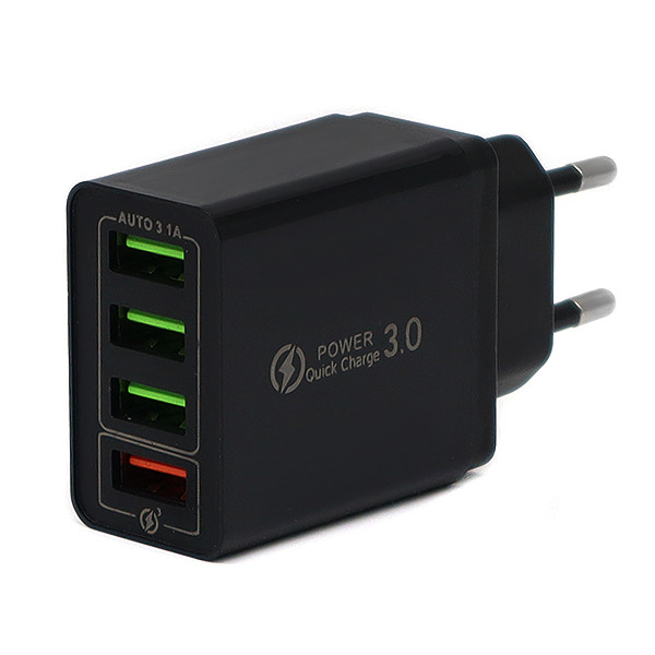 ECONOMY ŁADOWARKA SIECIOWA 3A CZARNA QUICK 3.0 FAST CHARGER 3100mA 4XUSB 25W 1 ECONOMY ŁADOWARKA SIECIOWA 3A CZARNA QUICK 3.0 FAST CHARGER 3100mA 4XUSB 25W