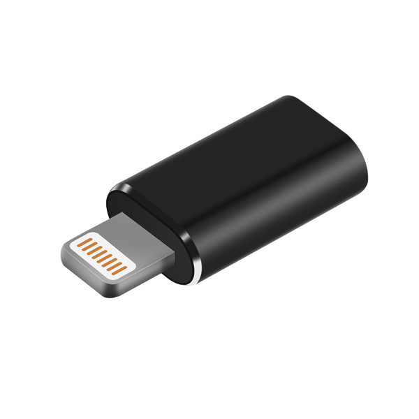 ADAPTER MICRO USB NA LIGHTNING IPHONE CZARNY METAL 2 ADAPTER MICRO USB NA LIGHTNING IPHONE CZARNY METAL - obrazek 2