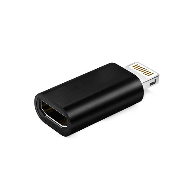 ADAPTER MICRO USB NA LIGHTNING IPHONE CZARNY METAL 1 ADAPTER MICRO USB NA LIGHTNING IPHONE CZARNY METAL