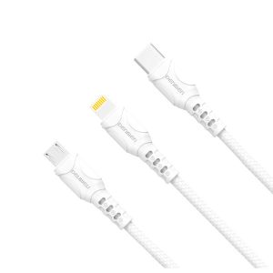 ŁADOWARKA SIECIOWA 2.4A + KABEL USB 3W1 + ŁADOWARKA SAMOCHODOWA 3,1A BIAŁA TRUSTY TR-CH01 7 zdj 5904238706985 2