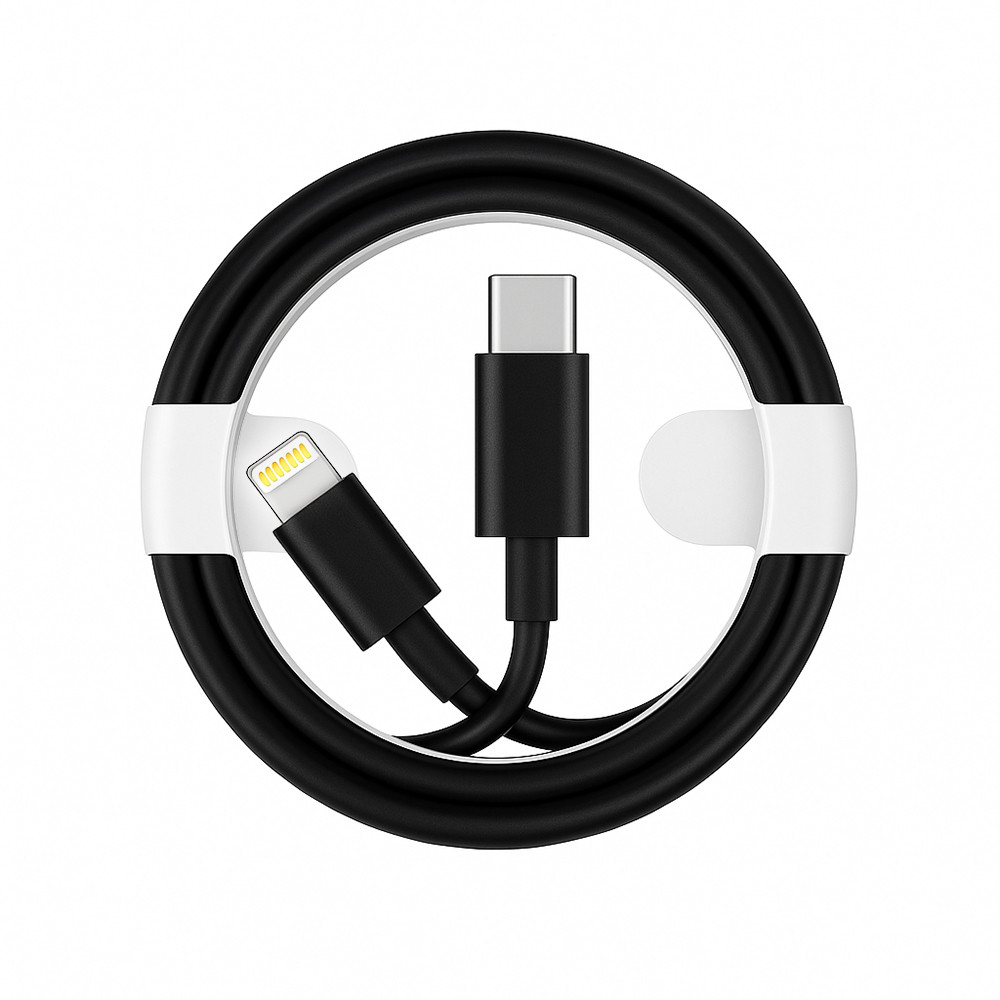 ECONOMY KABEL USB PD TYP-C DO IPHONE 2A 12W CZARNY 1M PD 1 ECONOMY KABEL USB PD TYP-C DO IPHONE 2A 12W CZARNY 1M PD