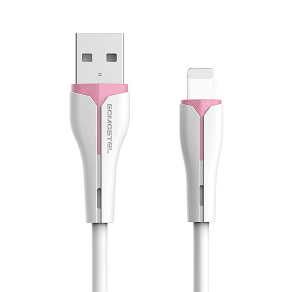 KABEL USB IPHONE 2,4A SOMOSTEL BIAŁY 2400mAh QUICK CHARGER 1M POWERLINE SMS-BP08 2 KABEL USB IPHONE 2,4A SOMOSTEL BIAŁY 2400mAh QUICK CHARGER 1M POWERLINE SMS-BP08 - obrazek 2