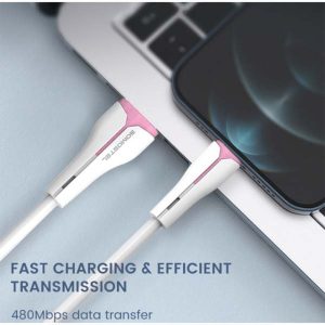 KABEL USB IPHONE 2,4A SOMOSTEL BIAŁY 2400mAh QUICK CHARGER 1M POWERLINE SMS-BP08 10 zdj 5904238713365 4