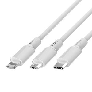 KABEL USB 3W1 SOMOSTEL BIAŁY 2,1A 10W QUICK CHARGER POWERLINE PD SMS-BT14 8 zdj 5904238713464 2