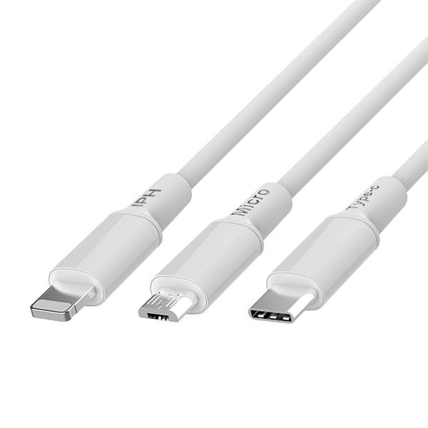 KABEL USB 3W1 SOMOSTEL BIAŁY 2,1A 10W QUICK CHARGER POWERLINE PD SMS-BT14 3 KABEL USB 3W1 SOMOSTEL BIAŁY 2,1A 10W QUICK CHARGER POWERLINE PD SMS-BT14 - obrazek 3