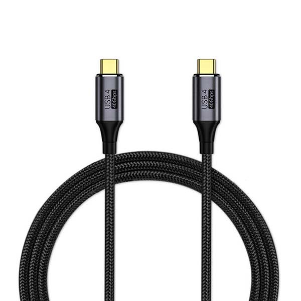 ECONOMY KABEL THUNDERBOLT TYP-C DO TYP-C 40Gbps WZMACNIANY 1M CZARNY PD 8K 60Hz 100W 2 ECONOMY KABEL THUNDERBOLT TYP-C DO TYP-C 40Gbps WZMACNIANY 1M CZARNY PD 8K 60Hz 100W - obrazek 2
