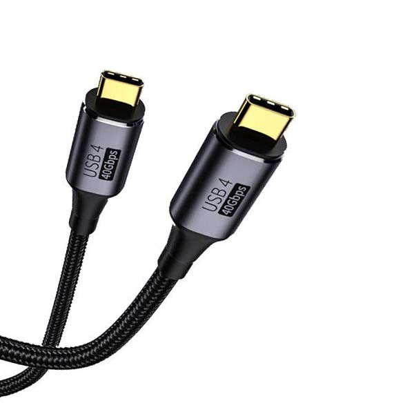 ECONOMY KABEL THUNDERBOLT TYP-C DO TYP-C 40Gbps WZMACNIANY 1M CZARNY PD 8K 60Hz 100W 3 ECONOMY KABEL THUNDERBOLT TYP-C DO TYP-C 40Gbps WZMACNIANY 1M CZARNY PD 8K 60Hz 100W - obrazek 3
