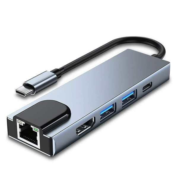 ECOBOX ADAPTER TYP-C ROZDZIELACZ HDMI + TYP-C + USB + RJ45 DEX 2 ECOBOX ADAPTER TYP-C ROZDZIELACZ HDMI + TYP-C + USB + RJ45 DEX - obrazek 2