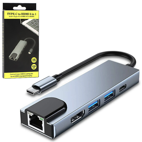ECOBOX ADAPTER TYP-C ROZDZIELACZ HDMI + TYP-C + USB + RJ45 DEX 1 ECOBOX ADAPTER TYP-C ROZDZIELACZ HDMI + TYP-C + USB + RJ45 DEX