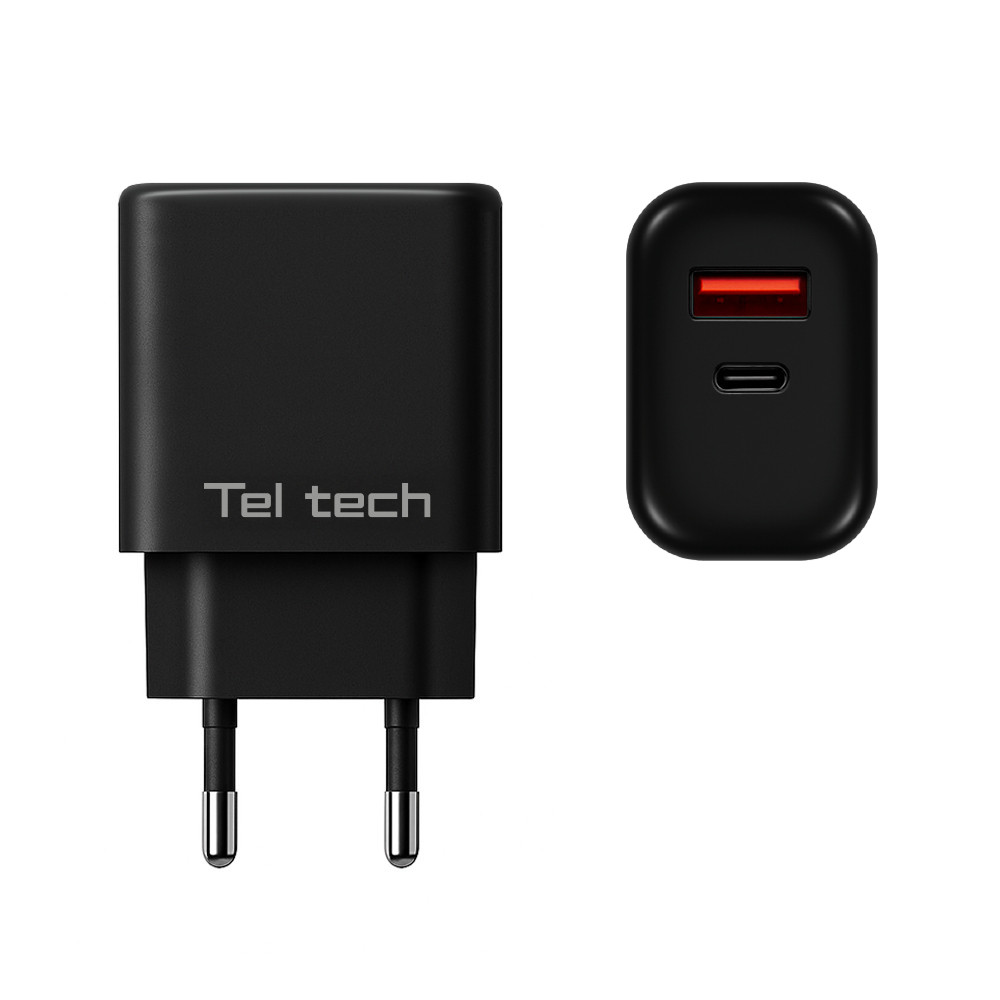 TELTECH ŁADOWARKA SIECIOWA GAN 45W USB+TYP-C CZARNY PD TCH-03 2 TELTECH ŁADOWARKA SIECIOWA GAN 45W USB+TYP-C CZARNY PD TCH-03 - obrazek 2