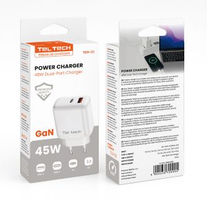 TELTECH ŁADOWARKA SIECIOWA GAN 45W BIAŁY USB+TYP-C TCH-03 7 zdj 5904238720905 3